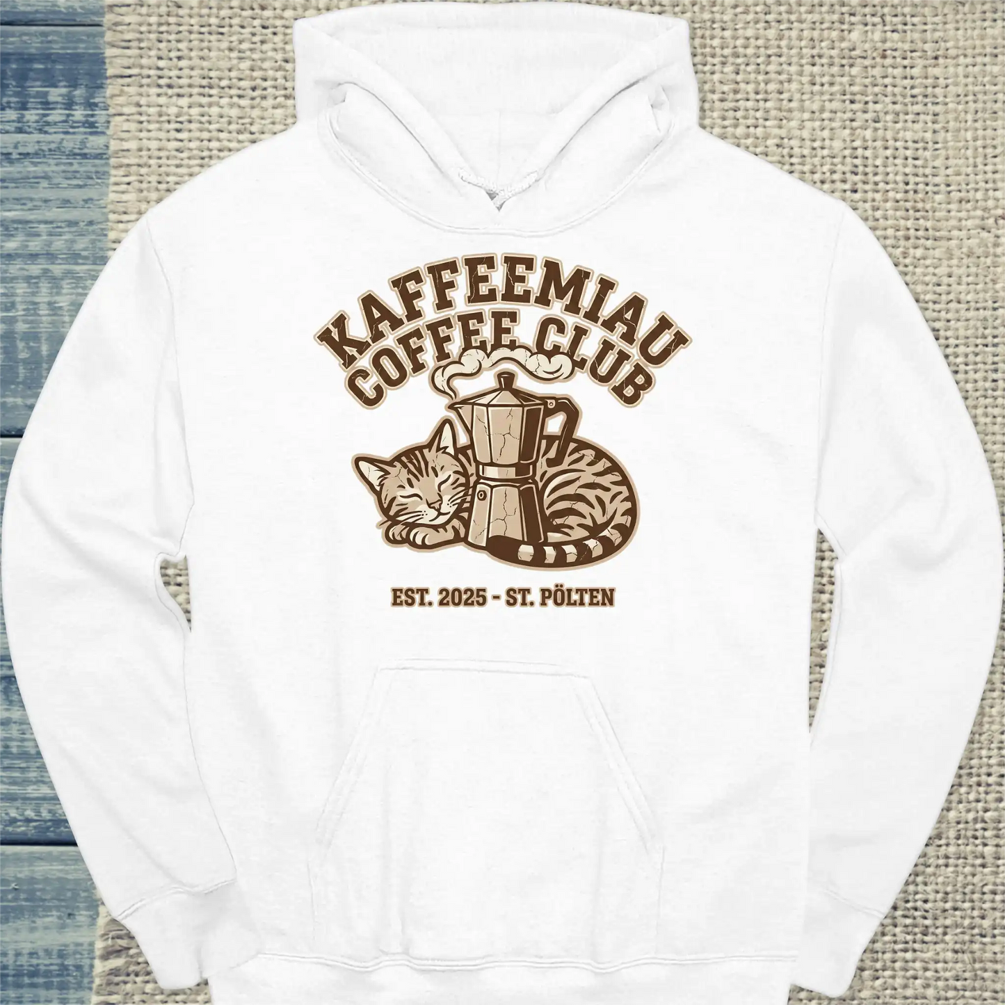 Hoodie - KaffeeMiau Coffee Club - Unisex - Katze, Kaffee, KaffeeMiau Weiß