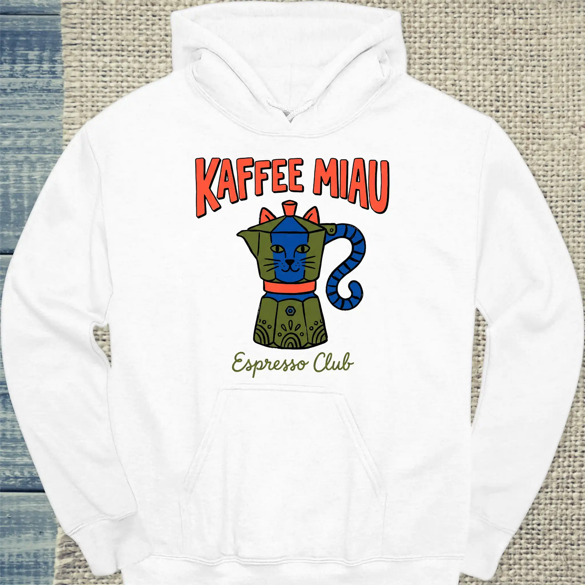 Hoodie - KaffeeMiau Espresso Club - Unisex - Kaffee Weiß