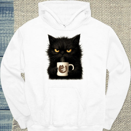 Hoodie - KaffeeMiau Katze - Unisex - Katze & Kaffee, KaffeeMiau Weiß