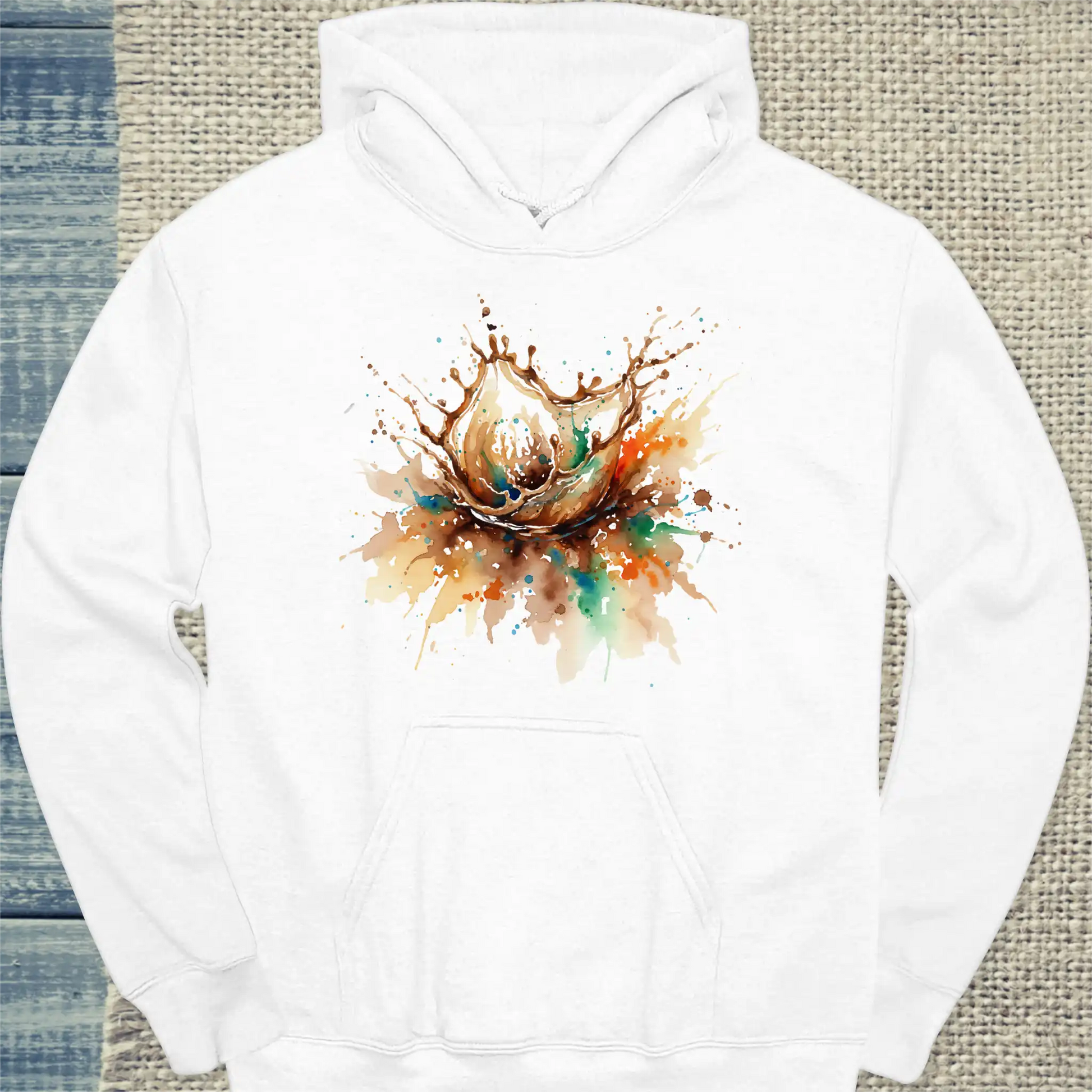 Hoodie - Kaffeespritzer - Unisex - Kaffee Weiß