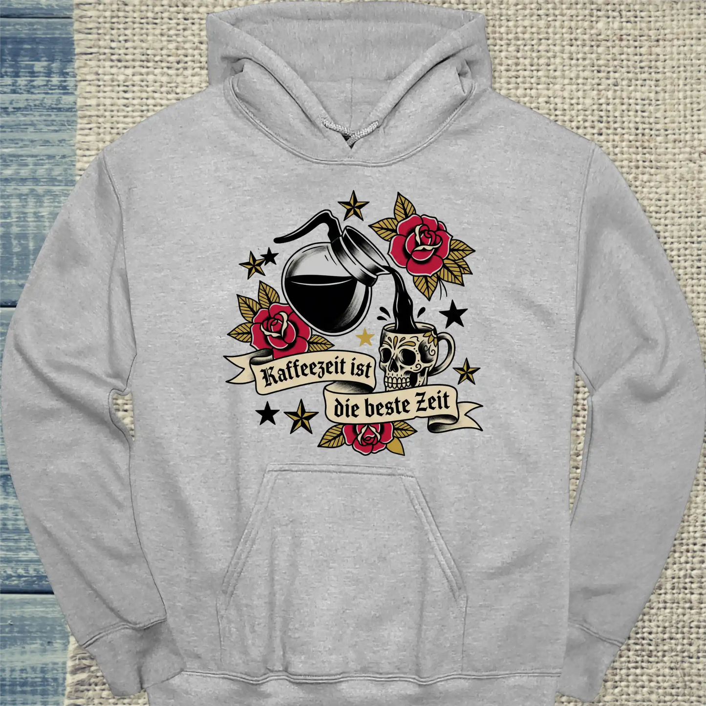 Hoodie - Kaffeezeit ist die beste Zeit - Unisex - Kaffee Grau