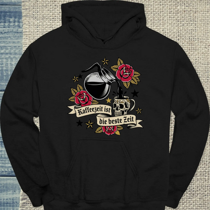 Hoodie - Kaffeezeit ist die beste Zeit - Unisex - Kaffee Schwarz