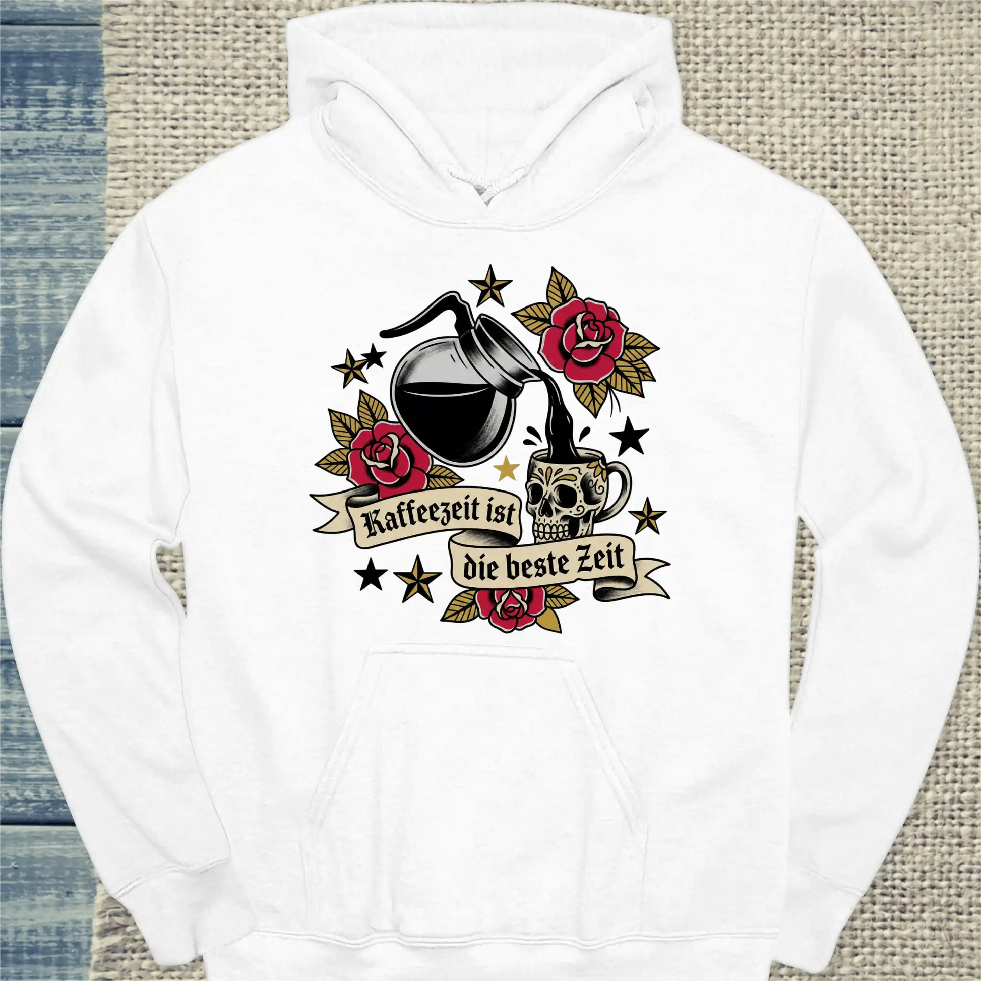 Hoodie - Kaffeezeit ist die beste Zeit - Unisex - Kaffee Weiß