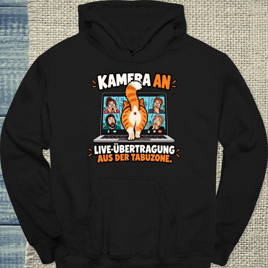 Hoodie - Kamera an - Unisex - Katze Schwarz