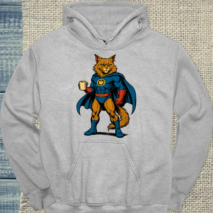 Hoodie - Kapt’n Koffein - Superpfoten - Unisex - Superpfoten Grau