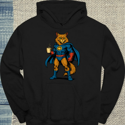 Hoodie - Kapt’n Koffein - Superpfoten - Unisex - Superpfoten Schwarz