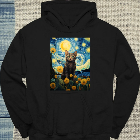 Hoodie - Katze Gogh - Unisex - Katze Schwarz