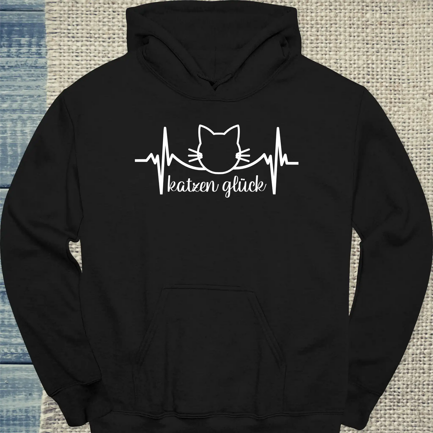 Hoodie - Katzen Glück - Unisex - Katze Schwarz