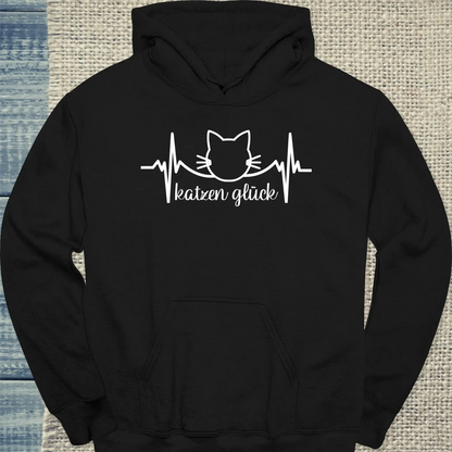 Hoodie - Katzen Glück - Unisex - Katze Schwarz