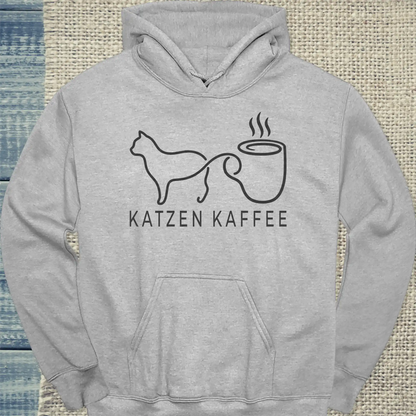 Hoodie - Katzen Kaffee - Unisex - Katze & Kaffee Grau