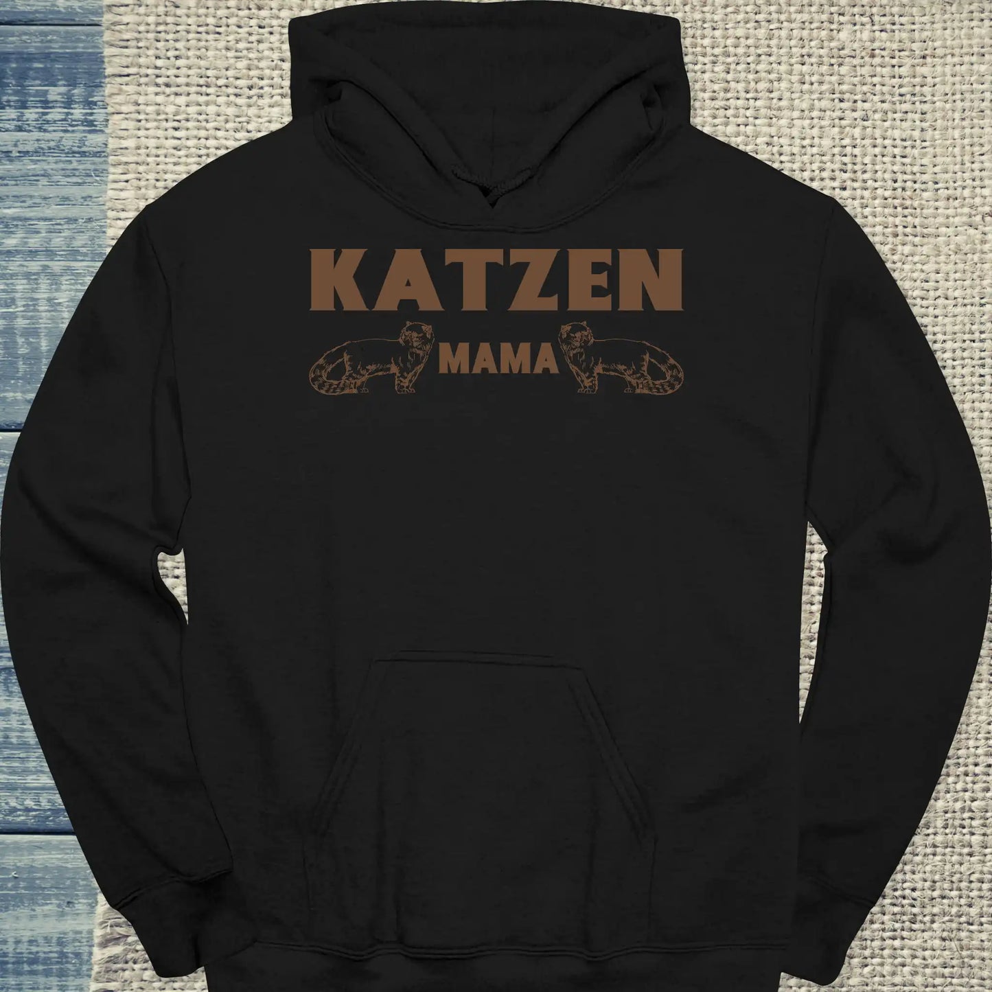 Hoodie - Katzen Mama - Unisex - Katze Schwarz