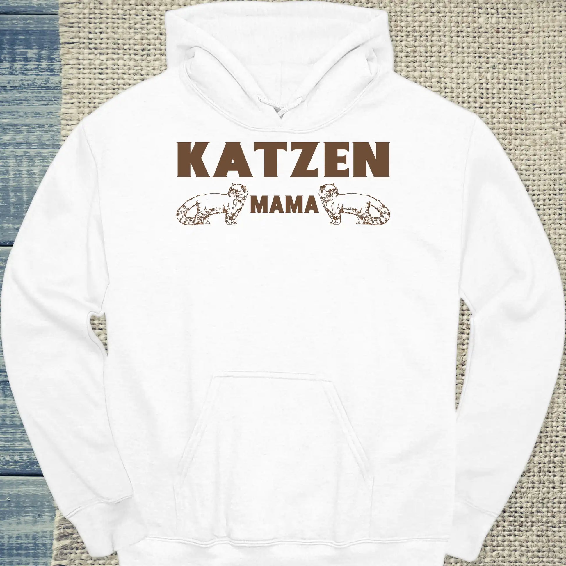 Hoodie - Katzen Mama - Unisex - Katze Weiß