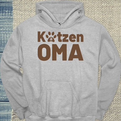 Hoodie - Katzen Oma - Unisex - Katze Grau