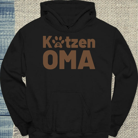 Hoodie - Katzen Oma - Unisex - Katze Schwarz