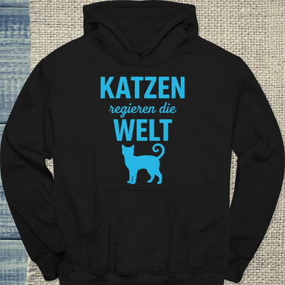 Hoodie - Katzen regieren die Welt - Unisex - Katze Schwarz