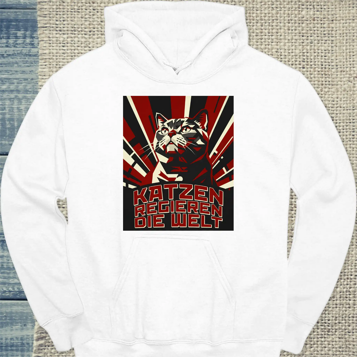 Hoodie - Katzen regieren die Welt - Unisex - Katze Weiß