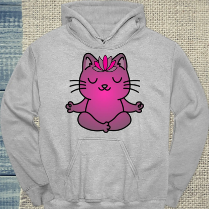 Hoodie - Katzen-Yoga - Unisex - Katze Grau