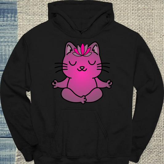 Hoodie - Katzen-Yoga - Unisex - Katze Schwarz