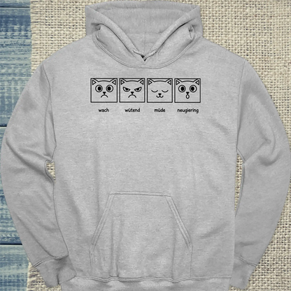 Hoodie - Katzengesichter - Unisex - Katze Grau