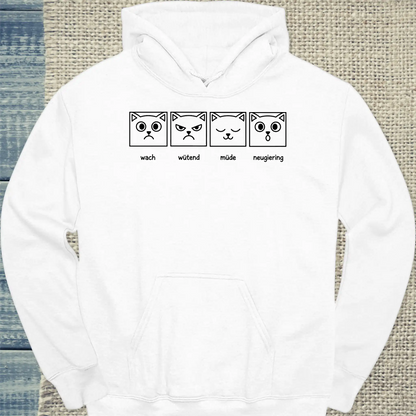 Hoodie - Katzengesichter - Unisex - Katze Weiß
