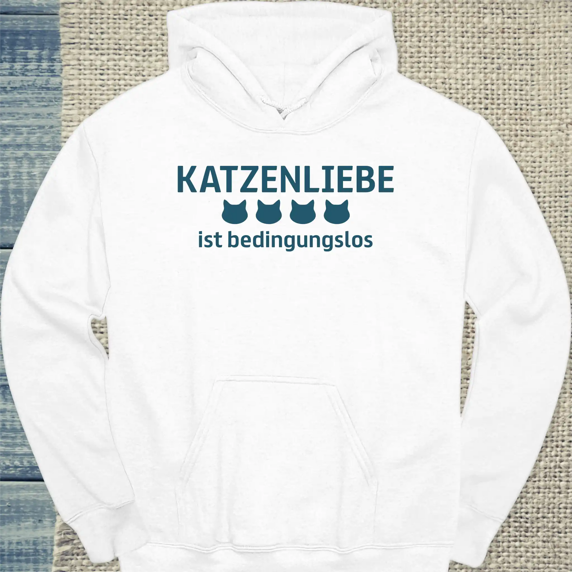 Hoodie - Katzenliebe - Unisex - Katze Weiß