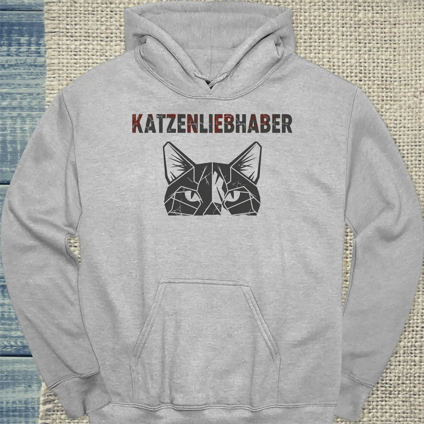 Hoodie - Katzenliebhaber - Unisex - Katze Grau