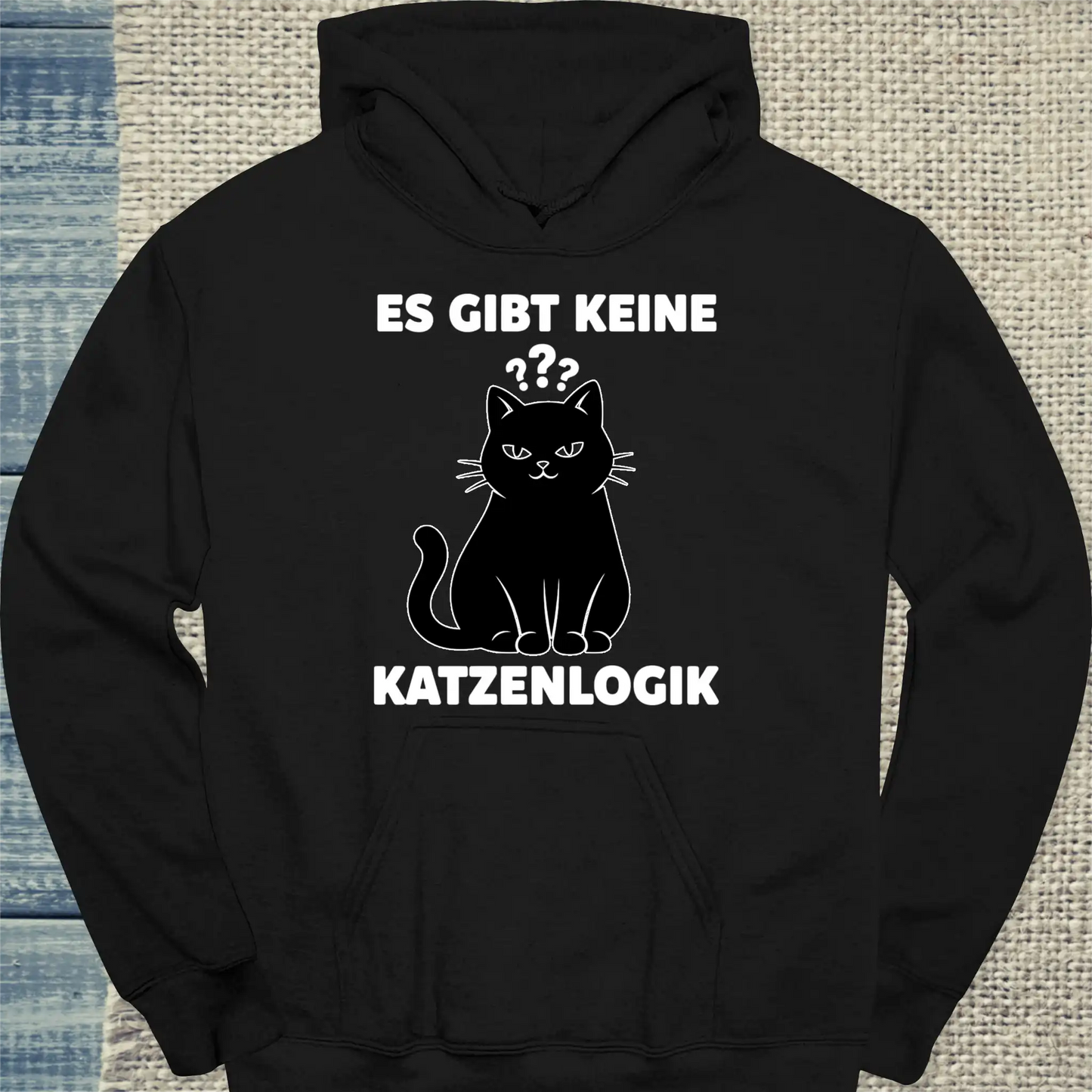 Hoodie - Katzenlogik - Unisex - Katze Schwarz