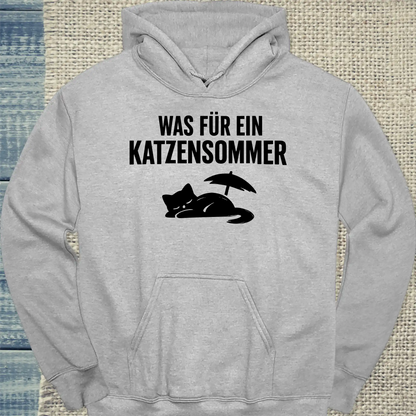 Hoodie - Katzensommer - Unisex - Katze Grau