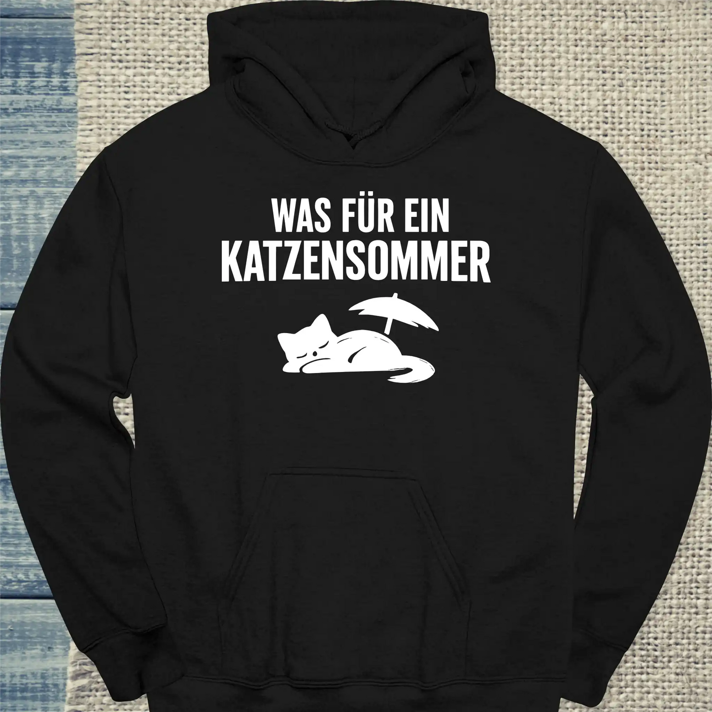 Hoodie - Katzensommer - Unisex - Katze Schwarz