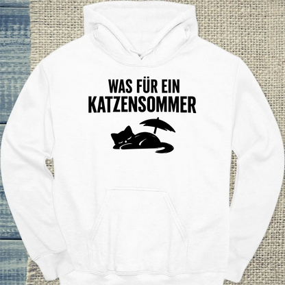 Hoodie - Katzensommer - Unisex - Katze Weiß