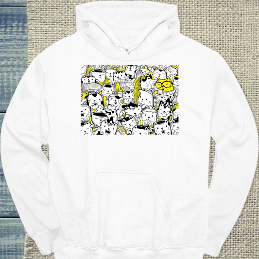 Hoodie - Katzenwahnsinn - Unisex - Katze Weiß