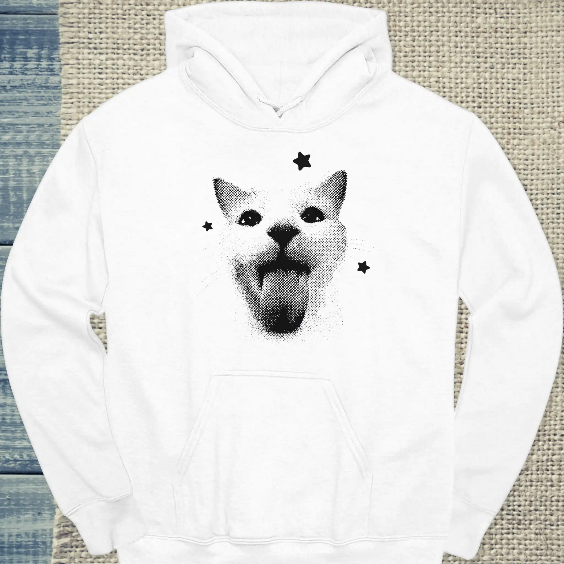Hoodie - Katzenzunge - Unisex - Katze Weiß