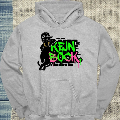 Hoodie - Kein Bock - Unisex - Katze Grau