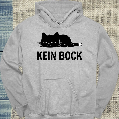Hoodie - Kein Bock - Unisex - Katze Grau