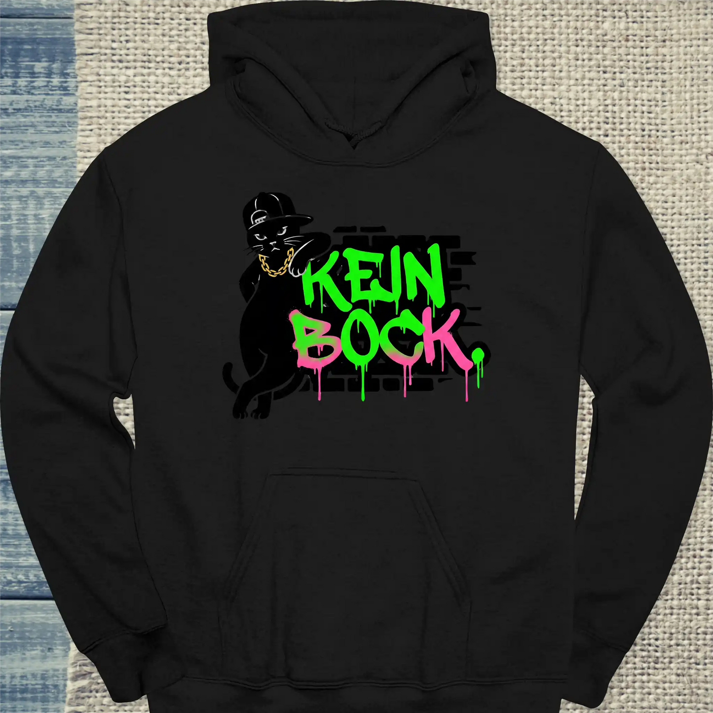 Hoodie - Kein Bock - Unisex - Katze Schwarz
