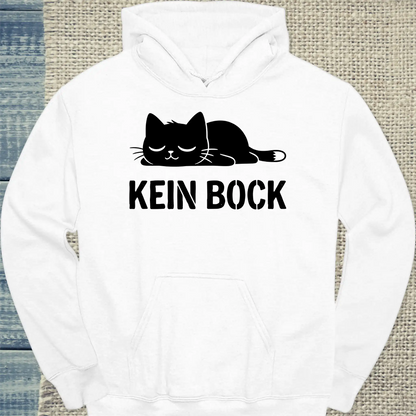 Hoodie - Kein Bock - Unisex - Katze Weiß