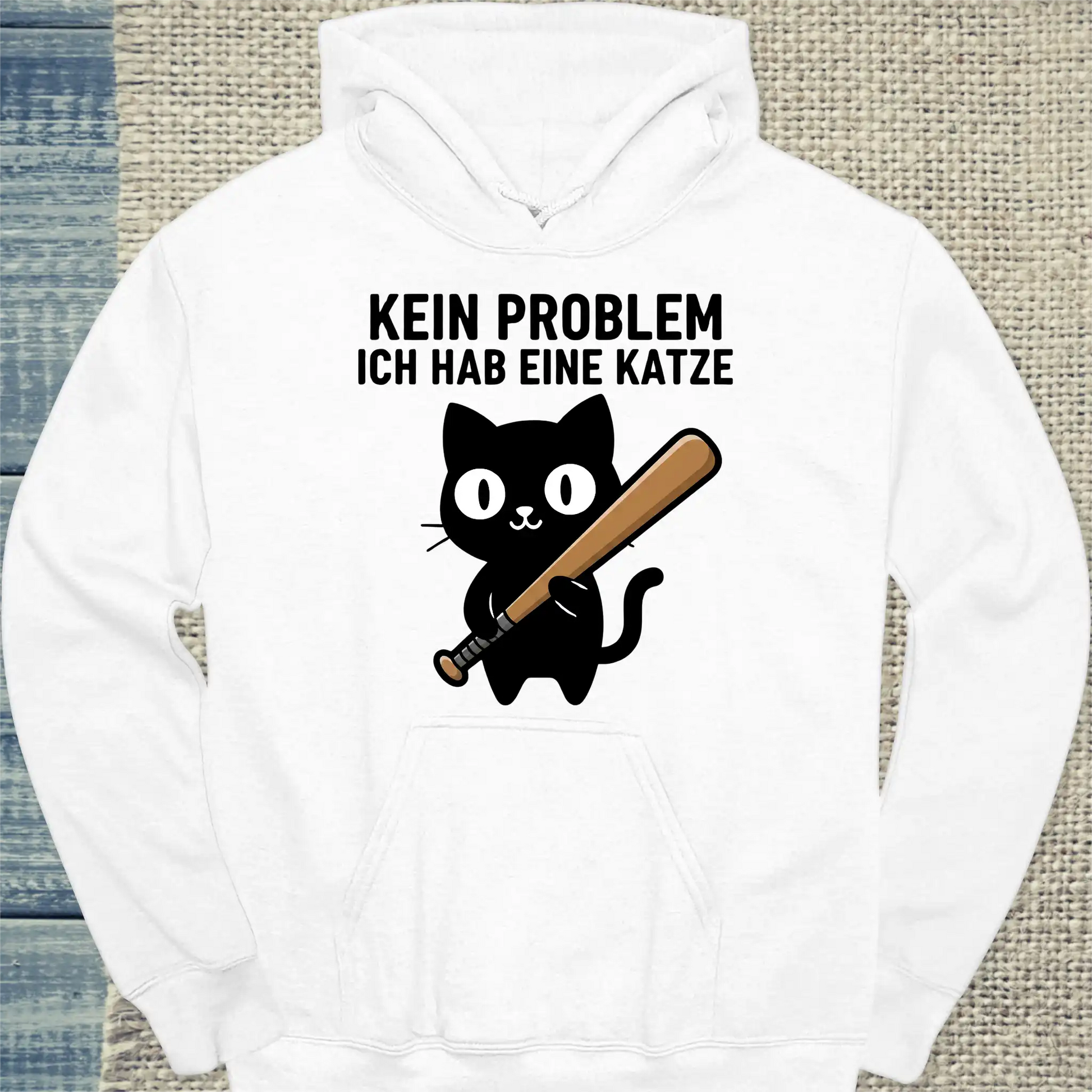 Hoodie - Kein Problem - Habe Katze - Unisex - Katze Weiß