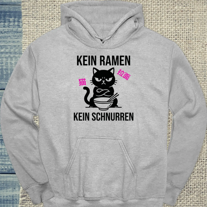 Hoodie - Kein Ramen - Unisex - Katze, Ramen Grau