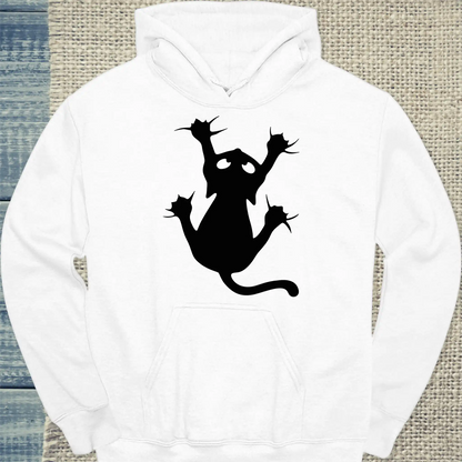 Hoodie - Klammerkatze - Unisex - Katze Weiß