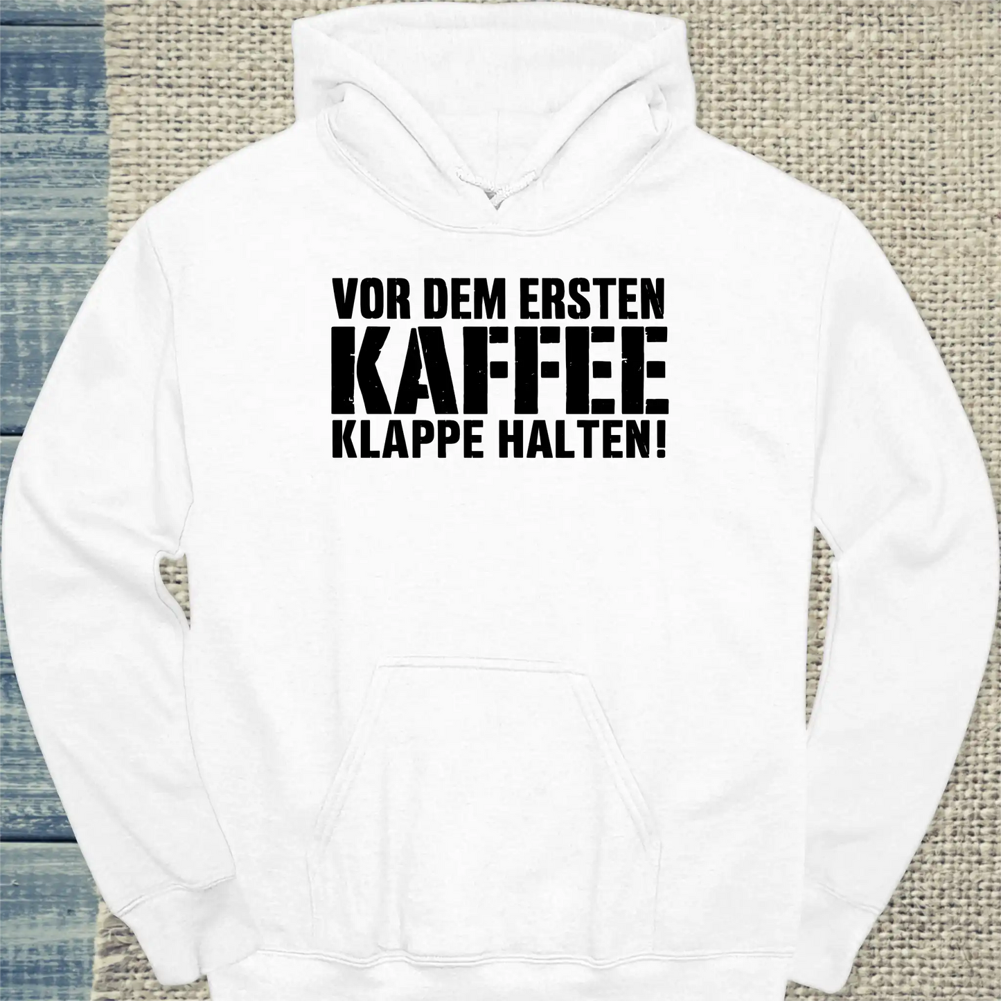 Hoodie - Klappe halten - Unisex - Katze & Kaffee Weiß