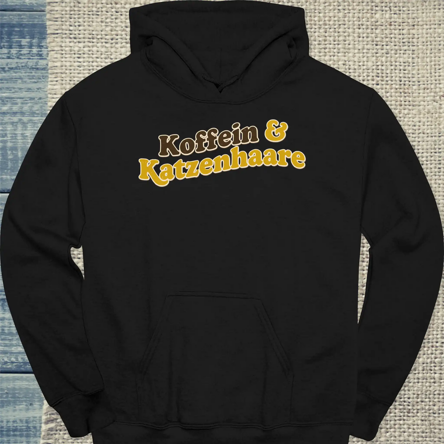 Hoodie - Koffein & Katzenhaare - Unisex - Katze & Kaffee Schwarz