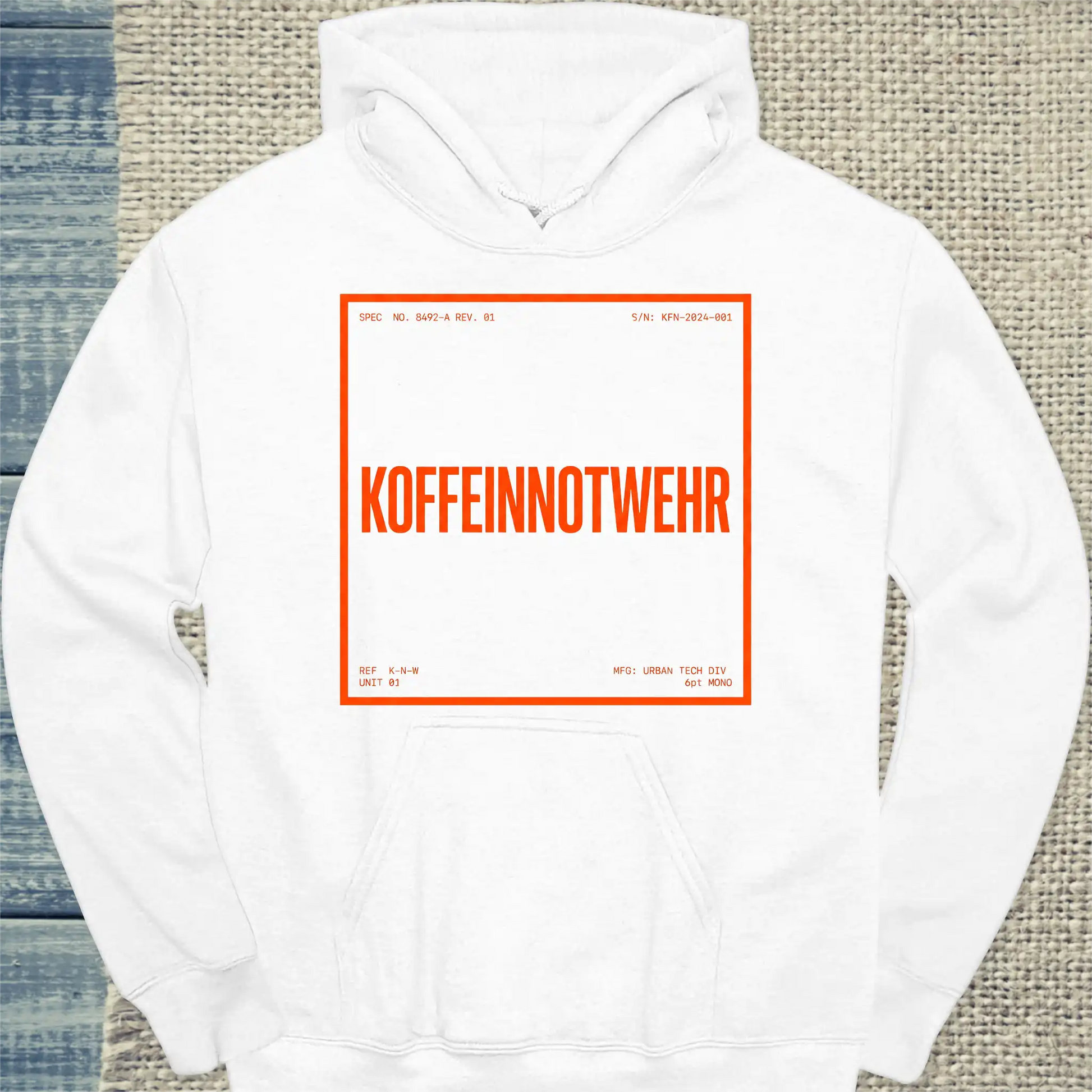 Hoodie - Koffeinnotwehr - Unisex - Kaffee Weiß
