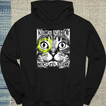 Hoodie - Komm näher - Noch ein Stück - Unisex - Katze Schwarz