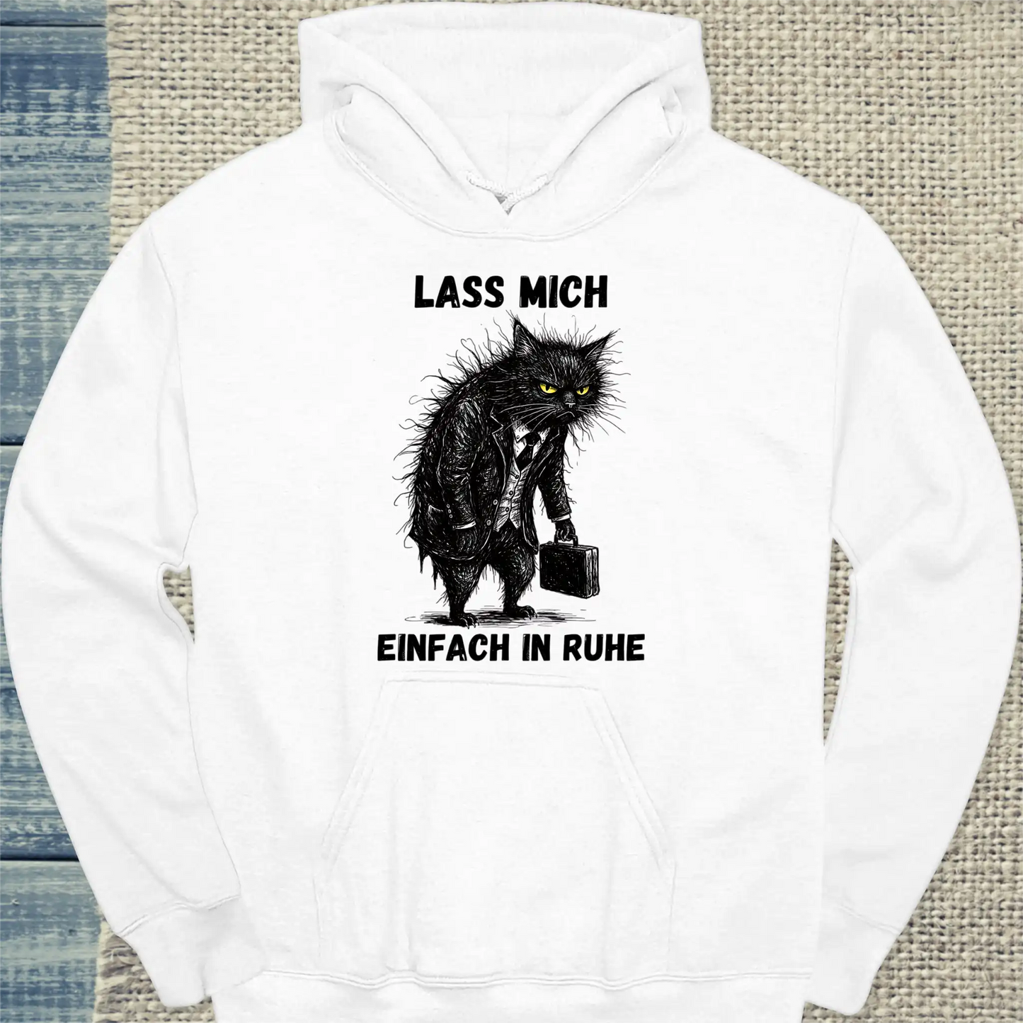Hoodie - Lass mich einfach in Ruhe - Unisex - Katze Weiß