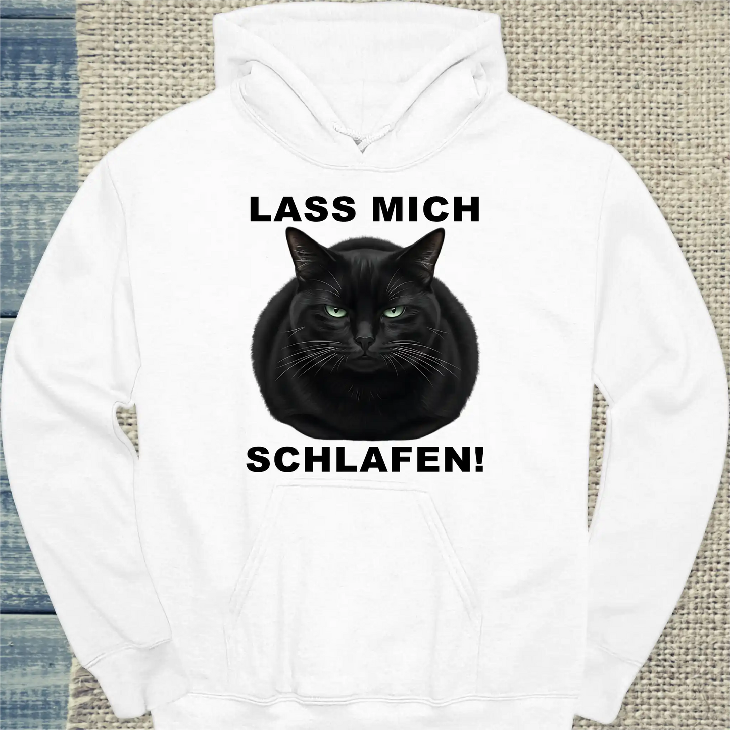 Hoodie - Lass mich schlafen - Unisex - Katze Weiß
