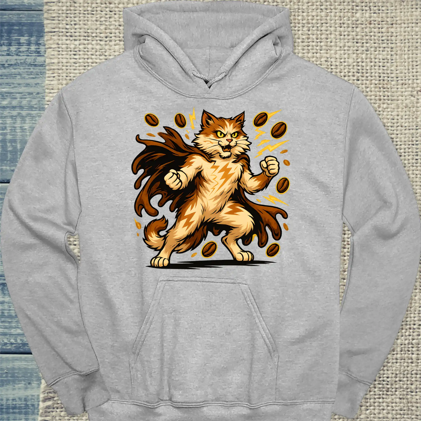 Hoodie - Latte Lightning - Superpfoten - Unisex - Superpfoten Grau