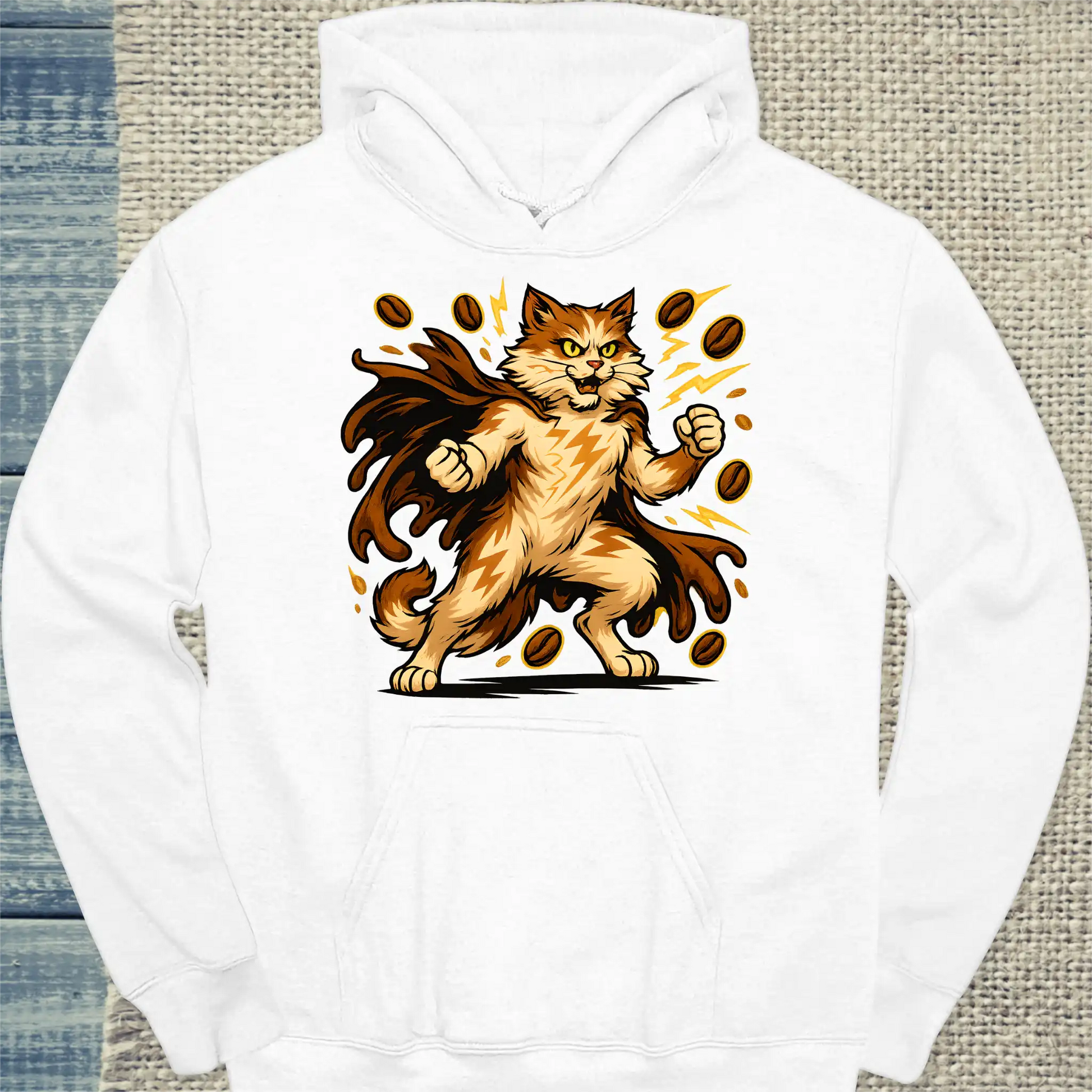 Hoodie - Latte Lightning - Superpfoten - Unisex - Superpfoten Weiß