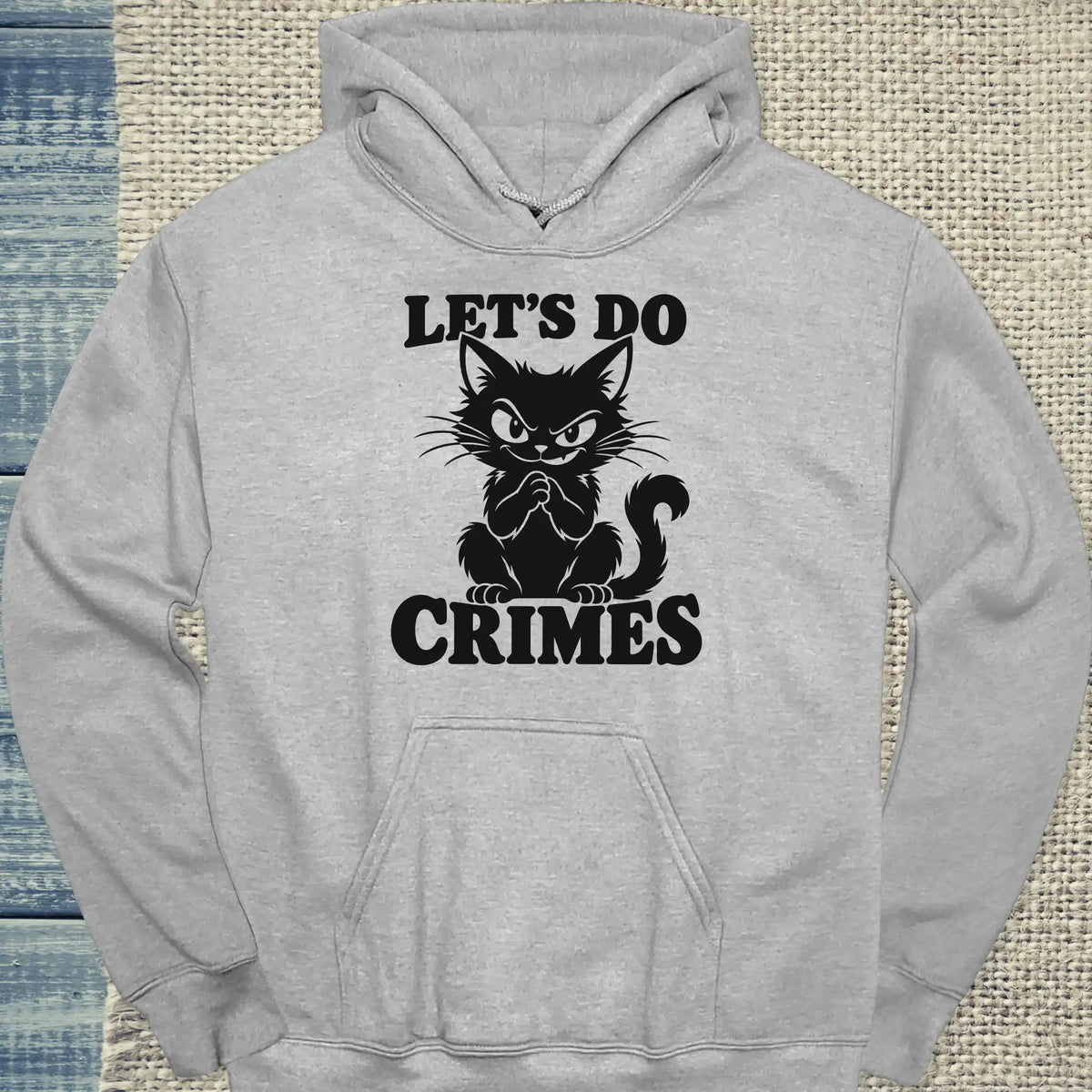 Hoodie - LET'S DO CRIMES - Unisex - Katze Grau