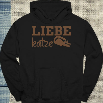 Hoodie - Liebe Katze - Unisex - Katze Schwarz