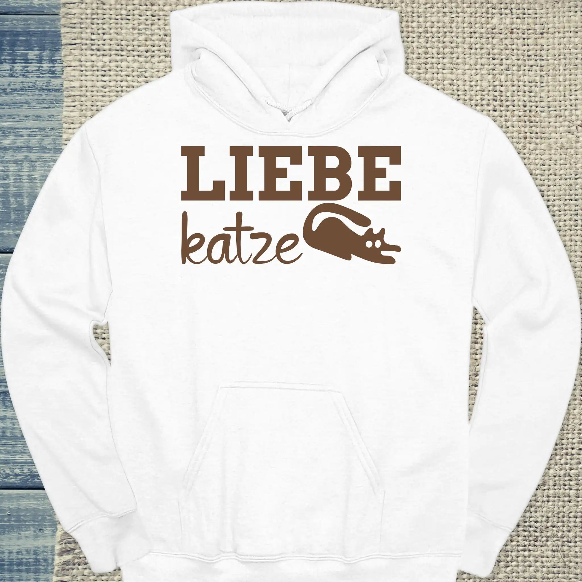 Hoodie - Liebe Katze - Unisex - Katze Weiß
